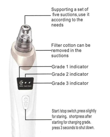 Face Vacuum Suction Blackhead Remover Pore Cleaner Electric Deep Cleansing Tool For Nose And Face