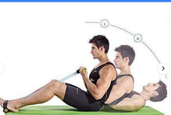 Foot Pedal Resistance Band Elastic Sit-Up Pull Rope Yoga Fitness Gym - Elastic Pull Ropes Tummy Trimmer ( Random Color )