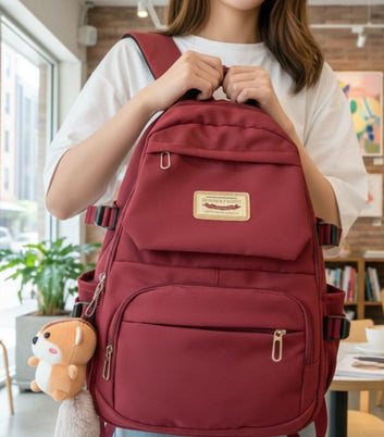 Korean Style School Bag | Large Capacity Nylon Backpack | Teenagers Girls Laptop Work School | Blue