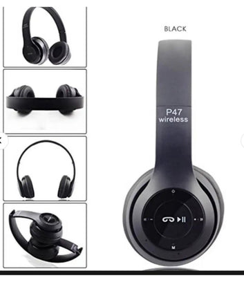 Long Listening Battery Fast Charging Wireless Bluetooth 5.1 Headphones – P47 Model | Random Color